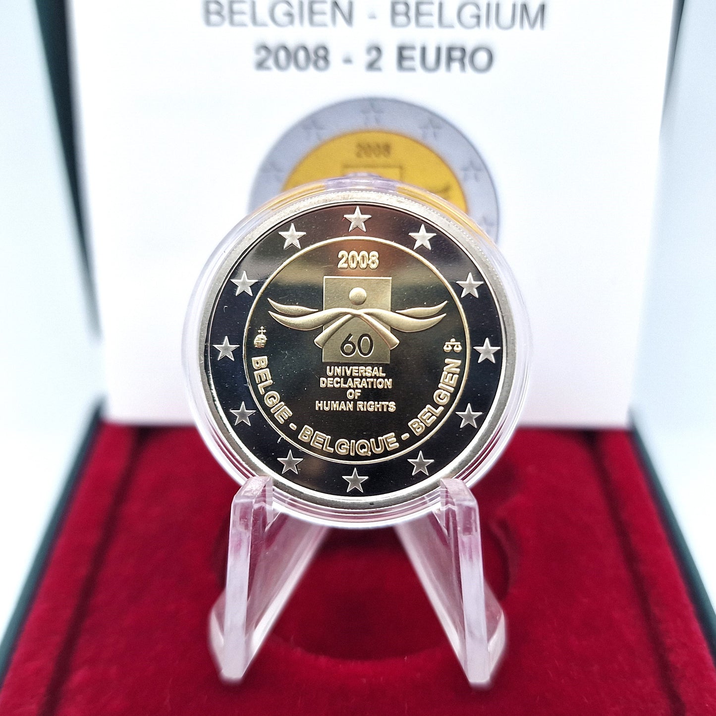 2008 Direitos Humanos - 2€ Bélgica Proof