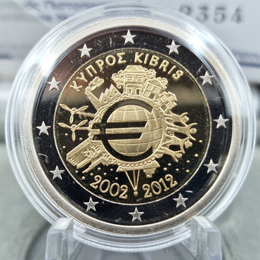2012 TYE "10 Anos do Euro" - 2€ Chipre Proof