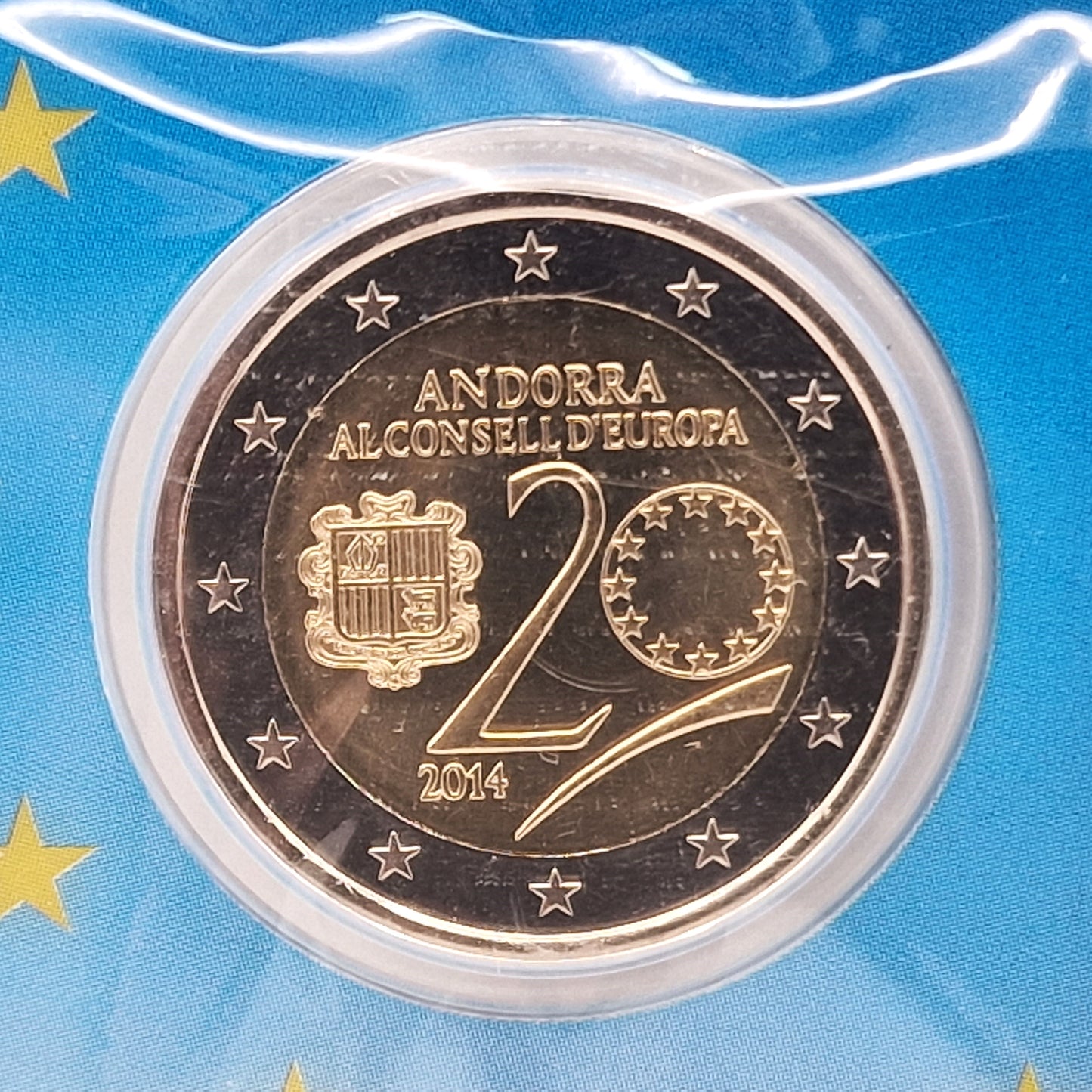 2014 20 anos no conselho da Europa - 2€ Andorra Coincard