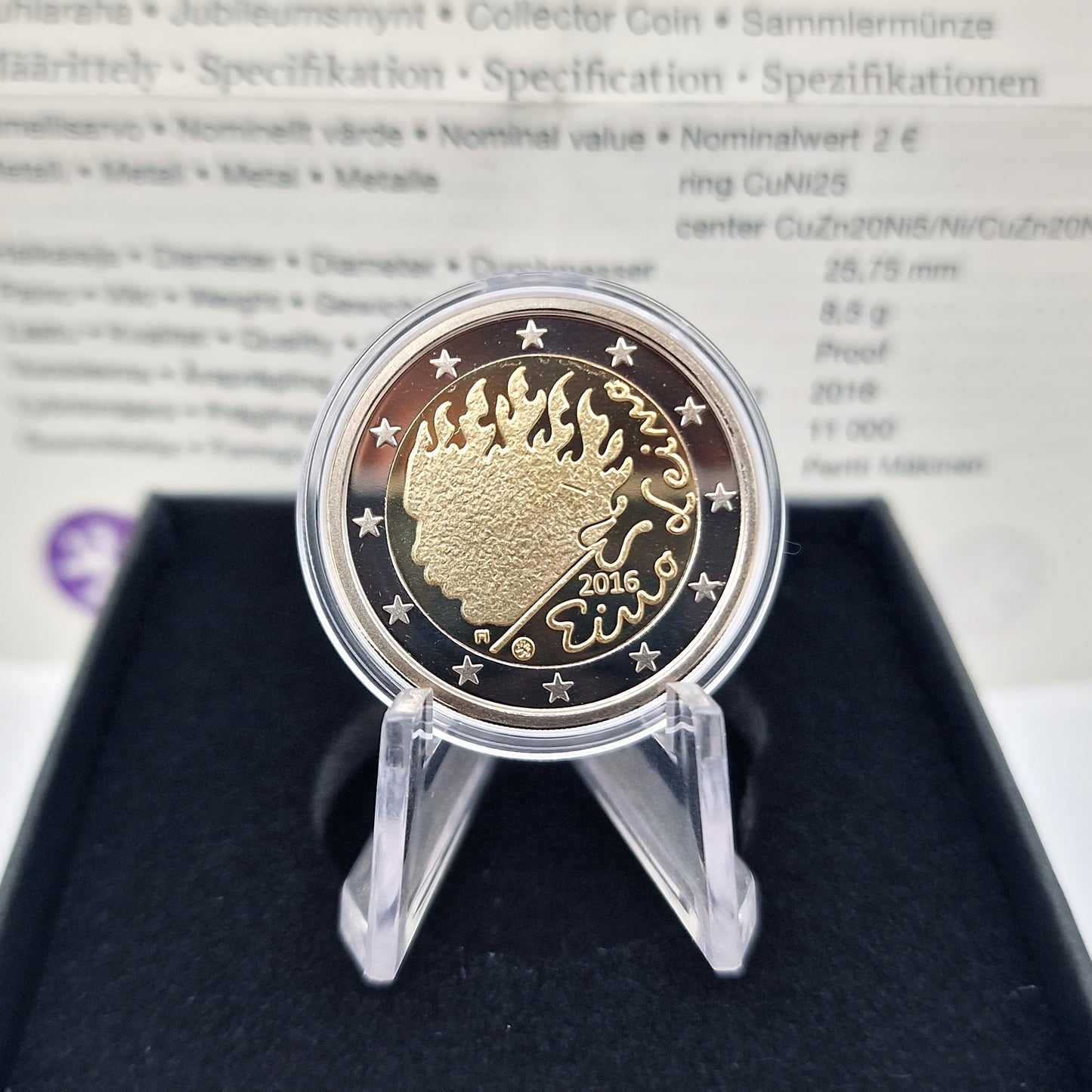 2016 "Eino Leino" - 2€ Finlândia Proof