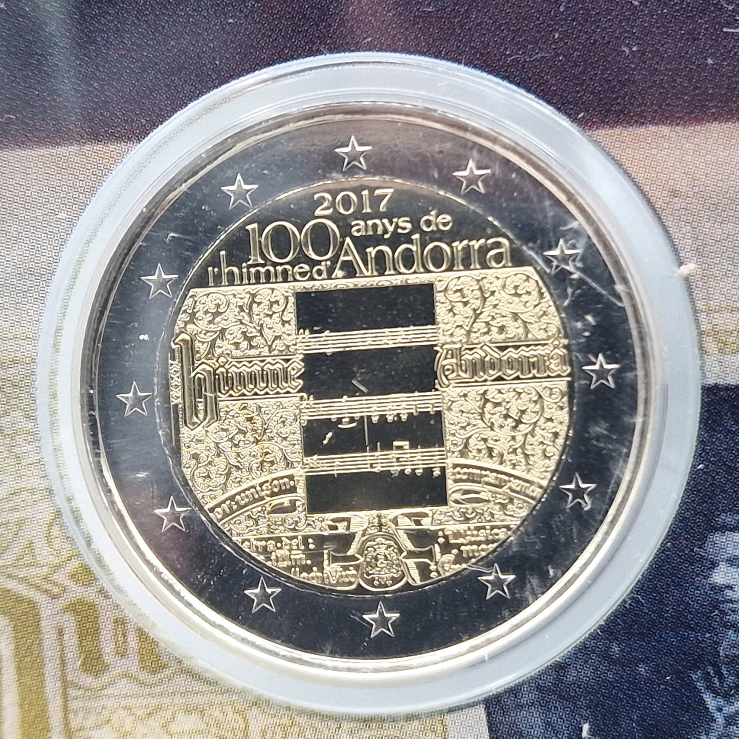 2017 100 anos do Hino de Andorra - 2€ Andorra Coincard