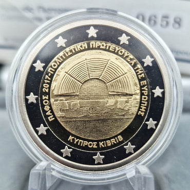 2017 Paphos Capital da Cultura - 2€ Chipre Proof