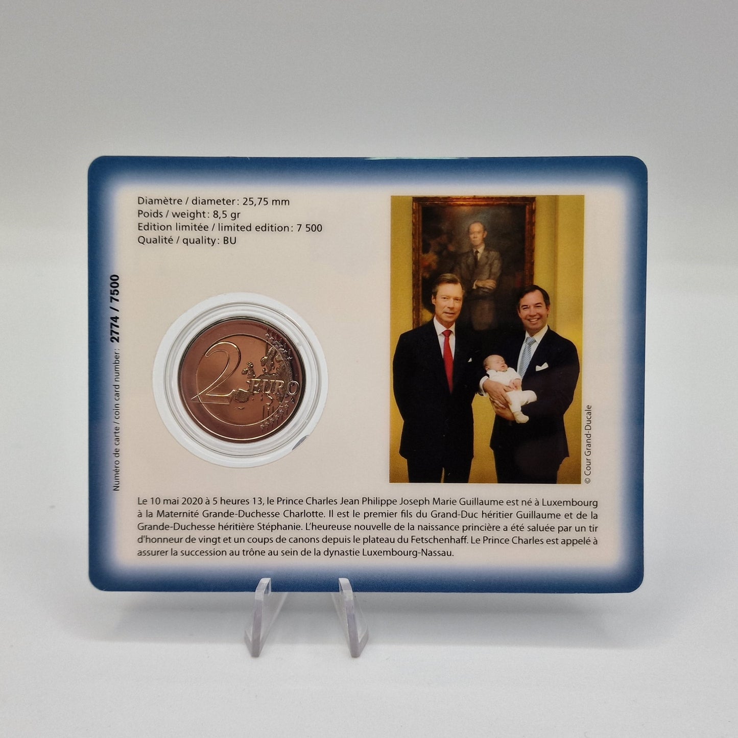 2020 Príncipe Charles 2€ - Luxemburgo Coincard