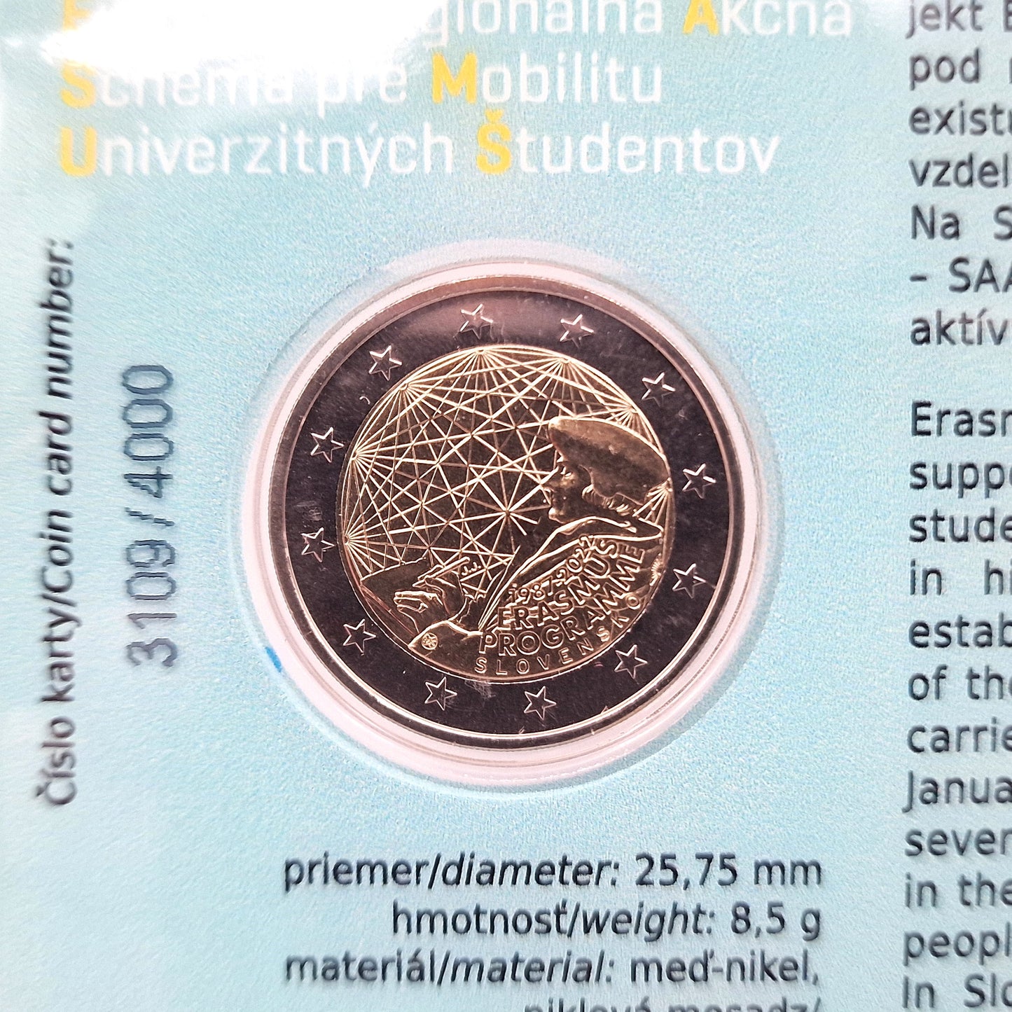 2022 Erasmus - 2€ Eslováquia Coincard