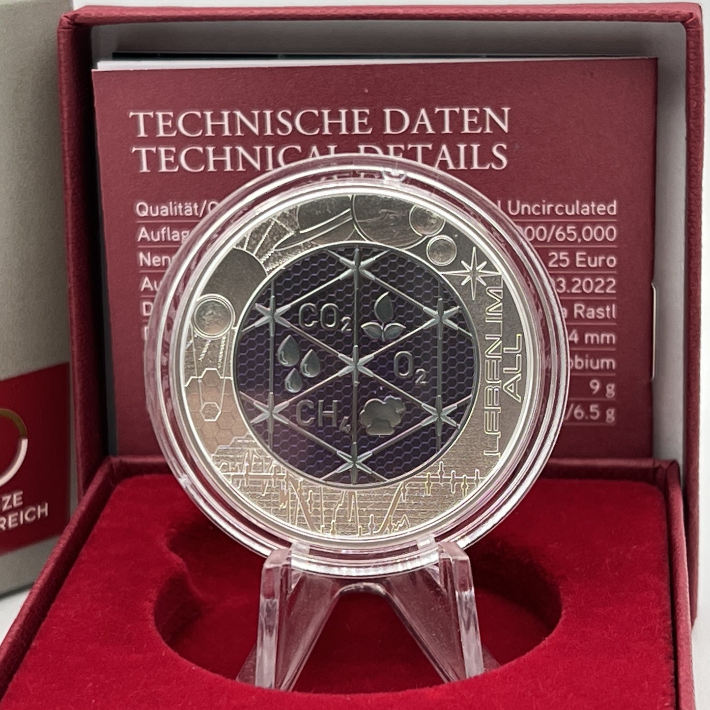 2022 Vida Extraterrestre - 25€ Áustria Niobium Proof