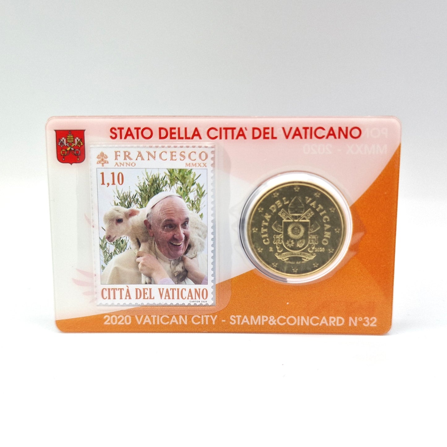 2020 50 Cent - Vatican Coincard N32 w/ stamp