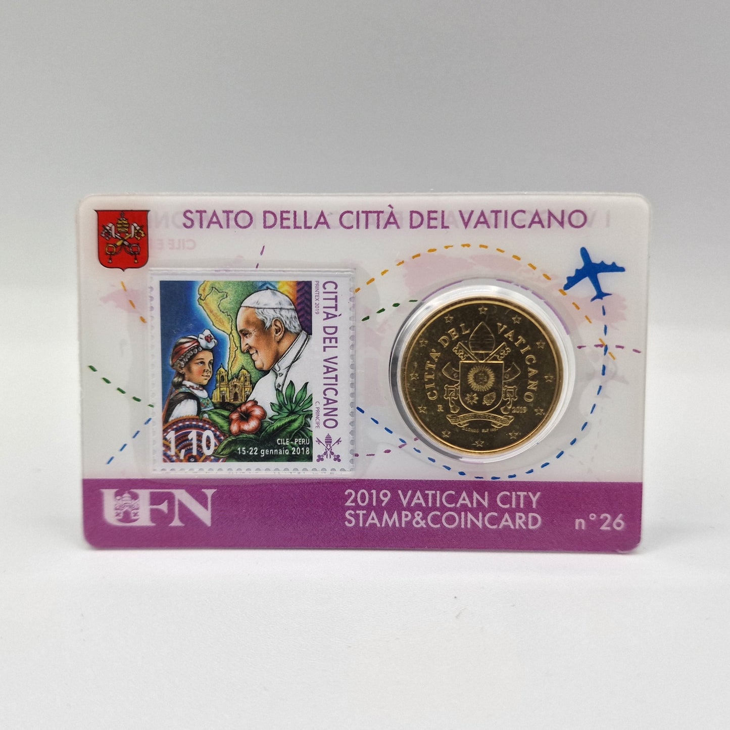 2019 50 Cent - Vaticano Coincard N26 c/ selo