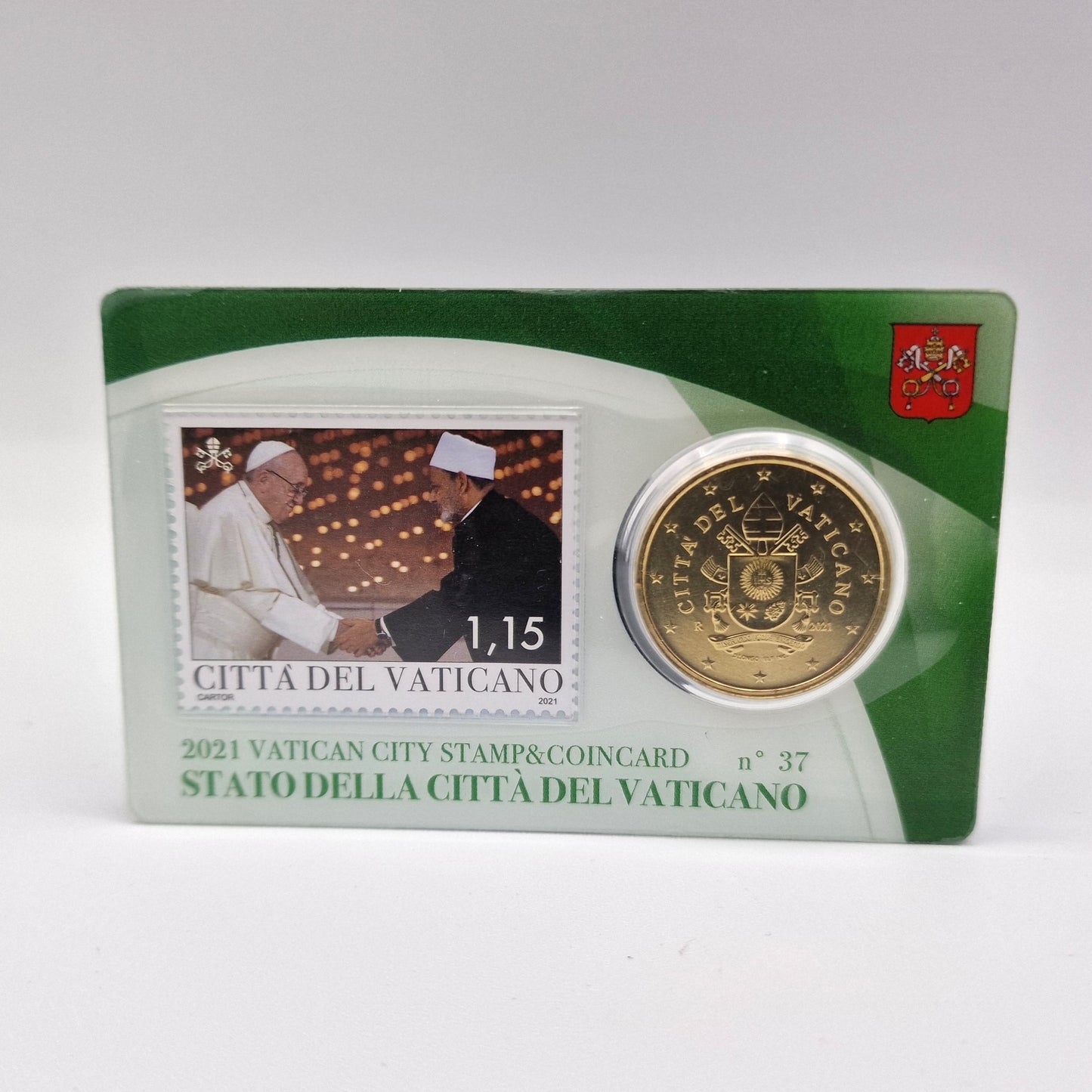 2021 50 Cent - Vaticano Coincard c/ selo N37