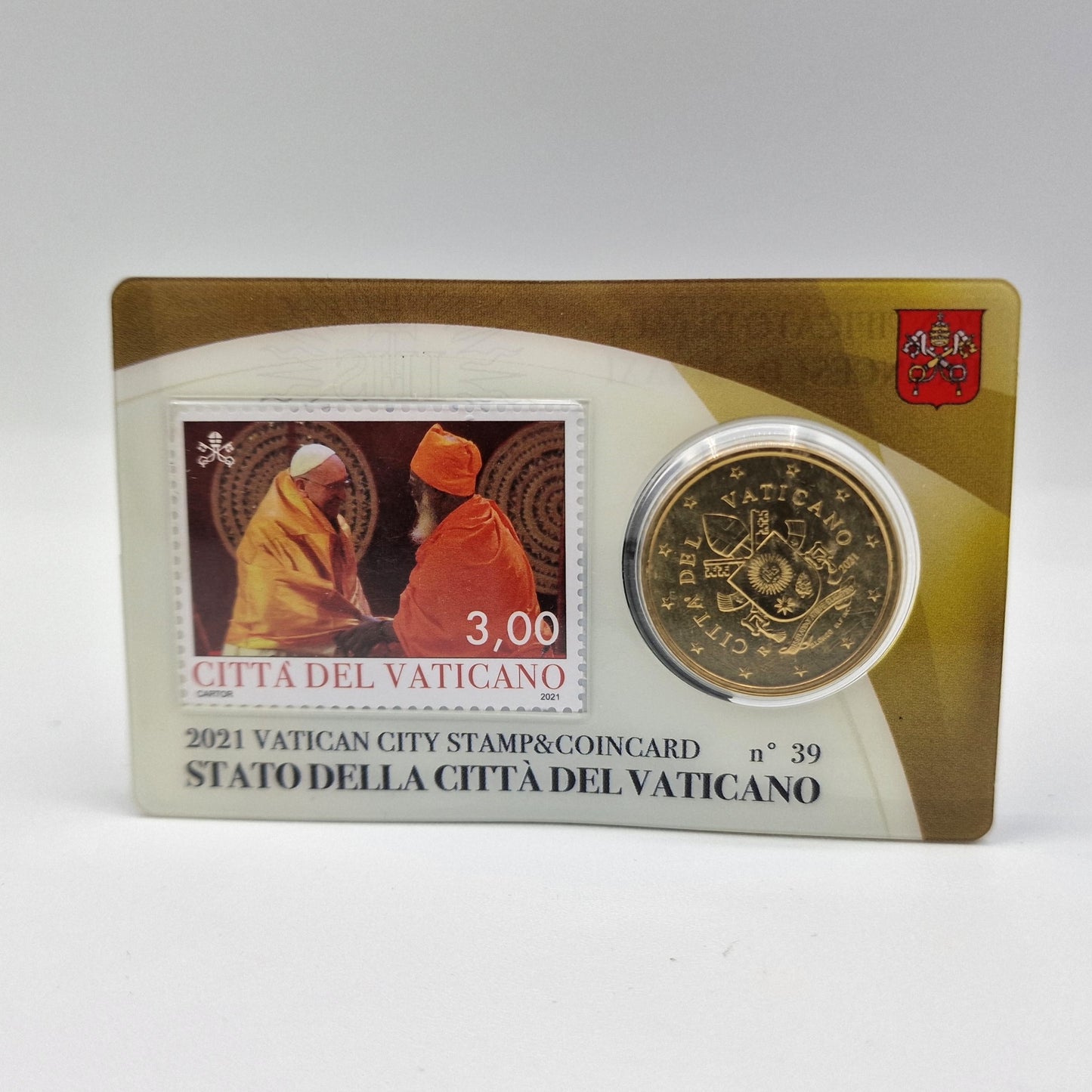 2021 50 Cent - Vaticano Coincard c/ selo N39