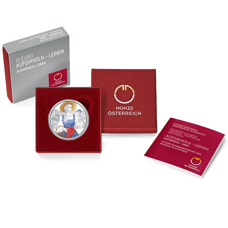 2025 Aufdirndln - Linen - 10€ Austria Proof