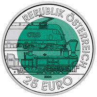 2004 150 Years of the Railway Semmering - €25 Austria Niobium Proof