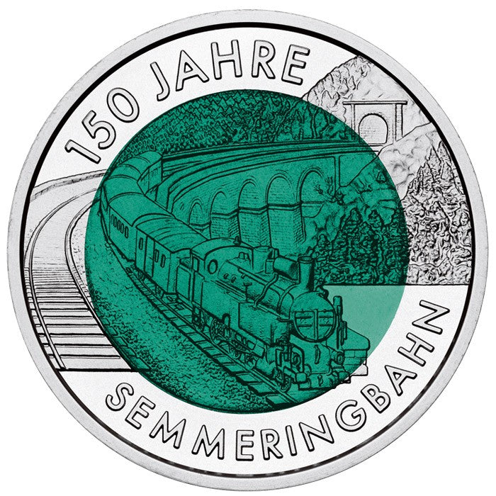 2004 150 Anos do Caminho de Ferro de Semmering  - 25€ Áustria Niobium Proof