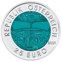 2007 Aviação Austríaca - 25€ Áustria Niobium Proof