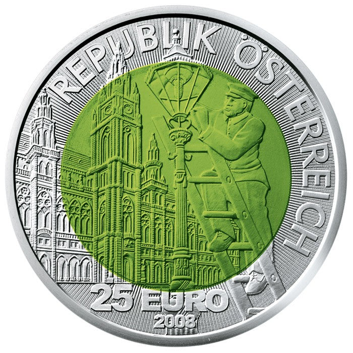 2008 Fascínio da Luz - 25€ Áustria Niobium Proof