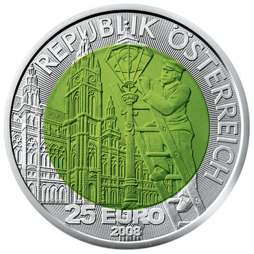 2008 Fascínio da Luz - 25€ Áustria Niobium Proof