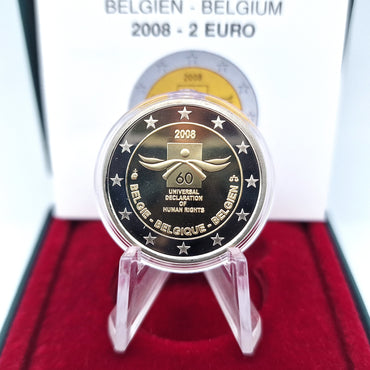 2008 Direitos Humanos - 2€ Bélgica Proof