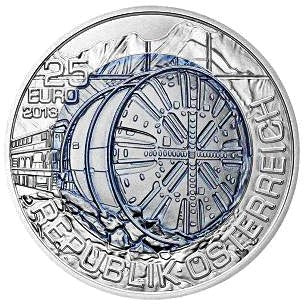 2013 Construção de Tunéis - 25€ Áustria Niobium Proof