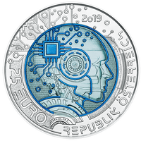 2019 Artificial Intelligence - €25 Austria Niobium Proof
