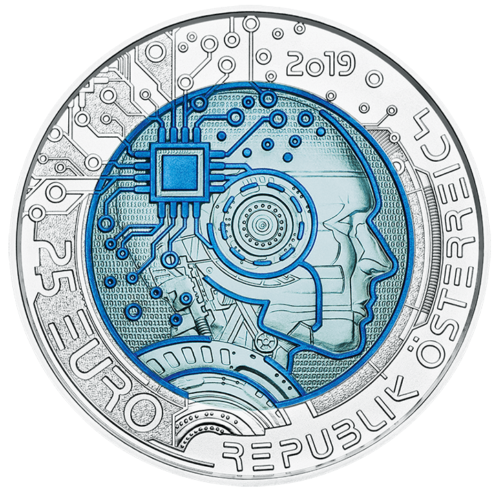 2019 Inteligência Artificial - 25€ Áustria Niobium Proof