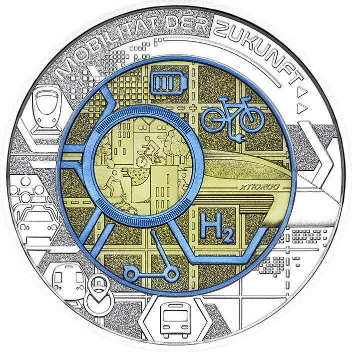 2021 Smart Mobility - €25 Austria Niobium Proof