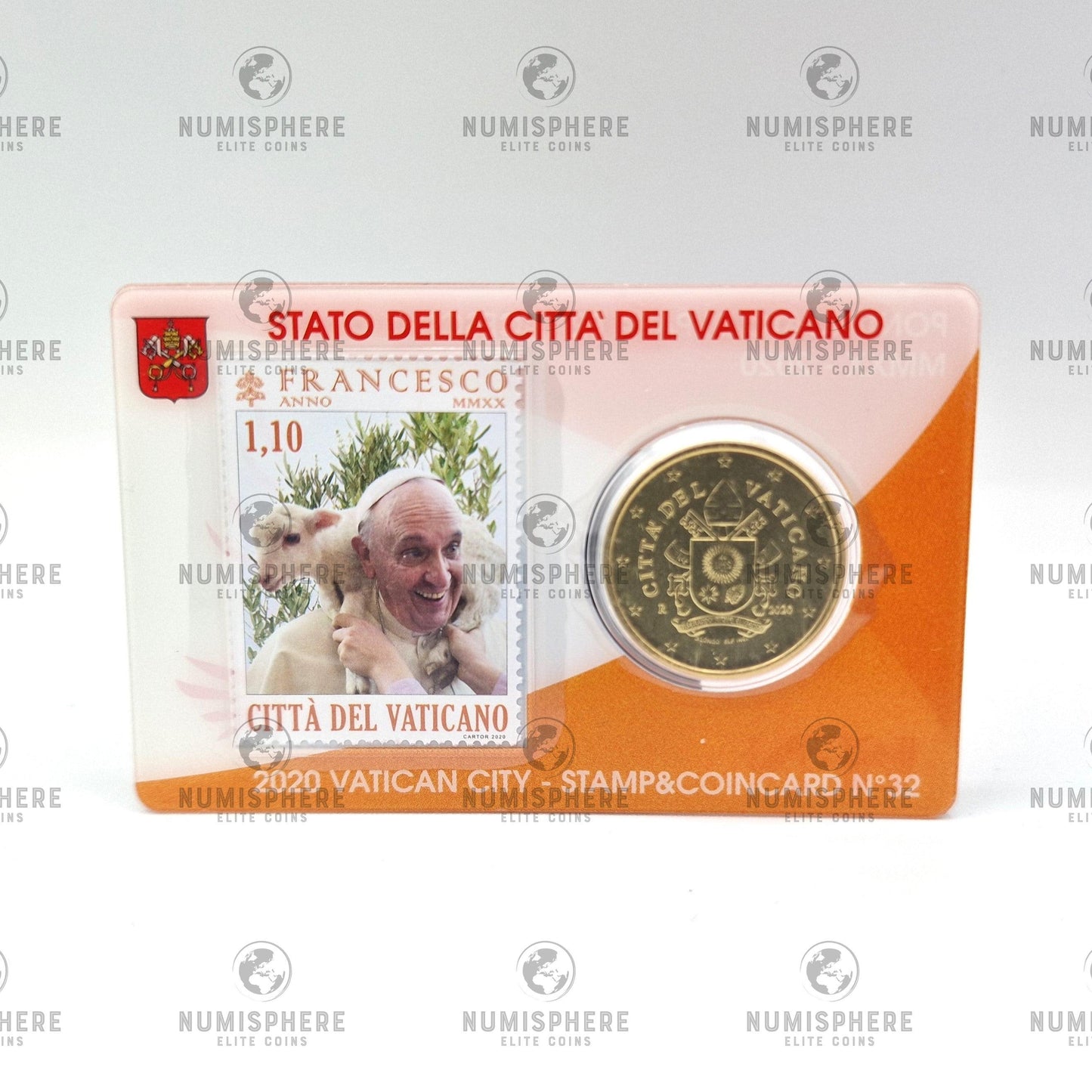 2020 50 Cent - Vaticano Coincard c/ selo N32 - 50 Cent, Coincard