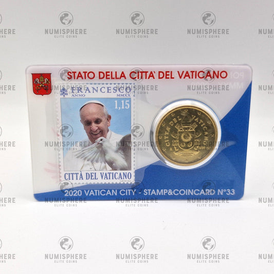 2020 50 Cent - Vaticano Coincard c/ selo N33 - 50 Cent, Coincard