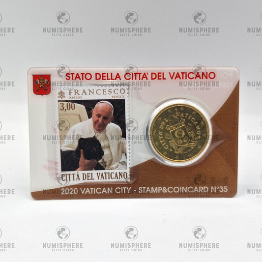 2020 50 Cent - Vaticano Coincard c/ selo N35 - 50 Cent, Coincard