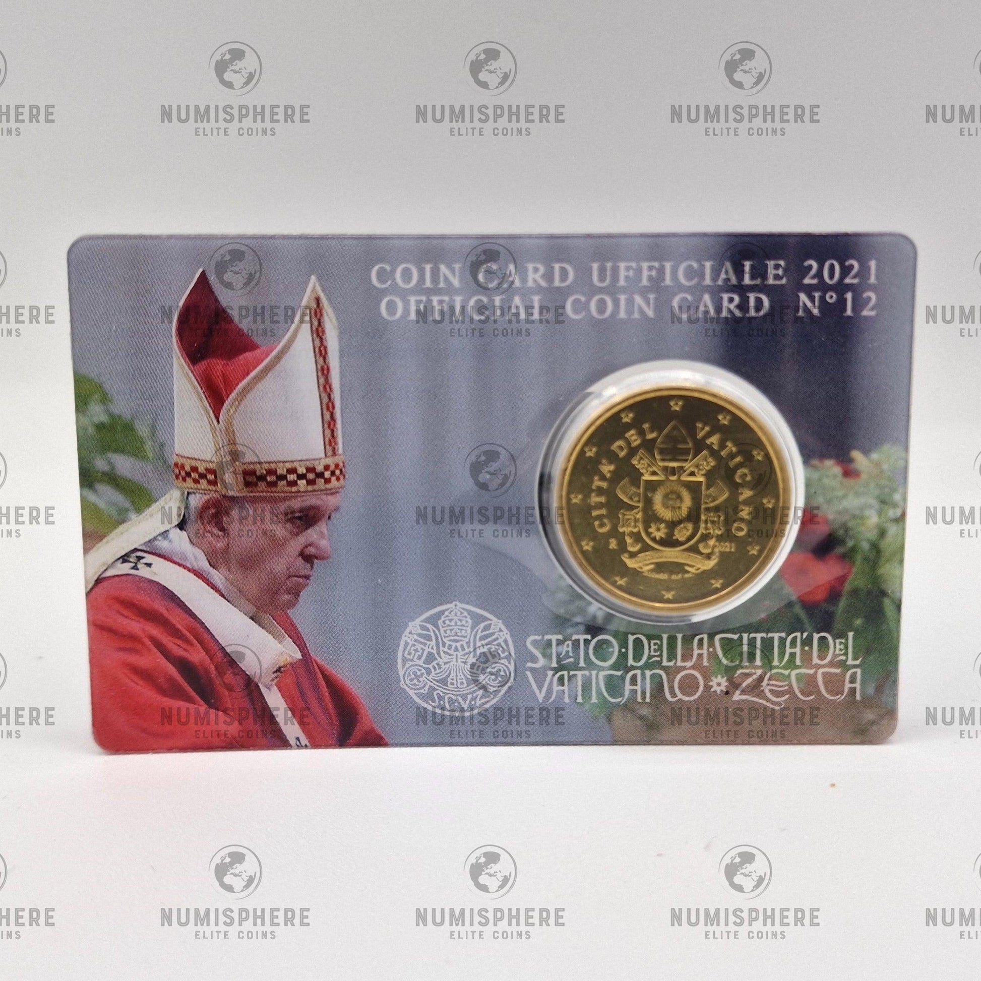 2021 50 Cent - Vaticano Coincard s/ selo N12 - 50 Cent, Coincard