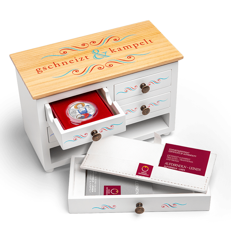 2025 Caixa Coleção Trachten - Traditional and Trendy - 10€ Áustria Proof