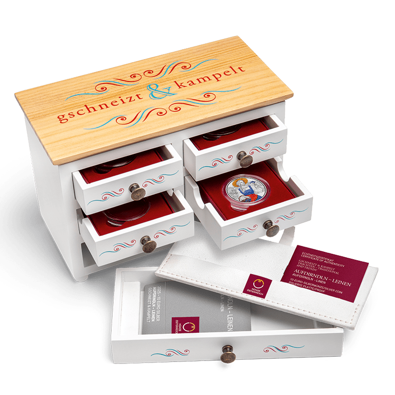 2025 Caixa Coleção Trachten - Traditional and Trendy - 10€ Áustria Proof